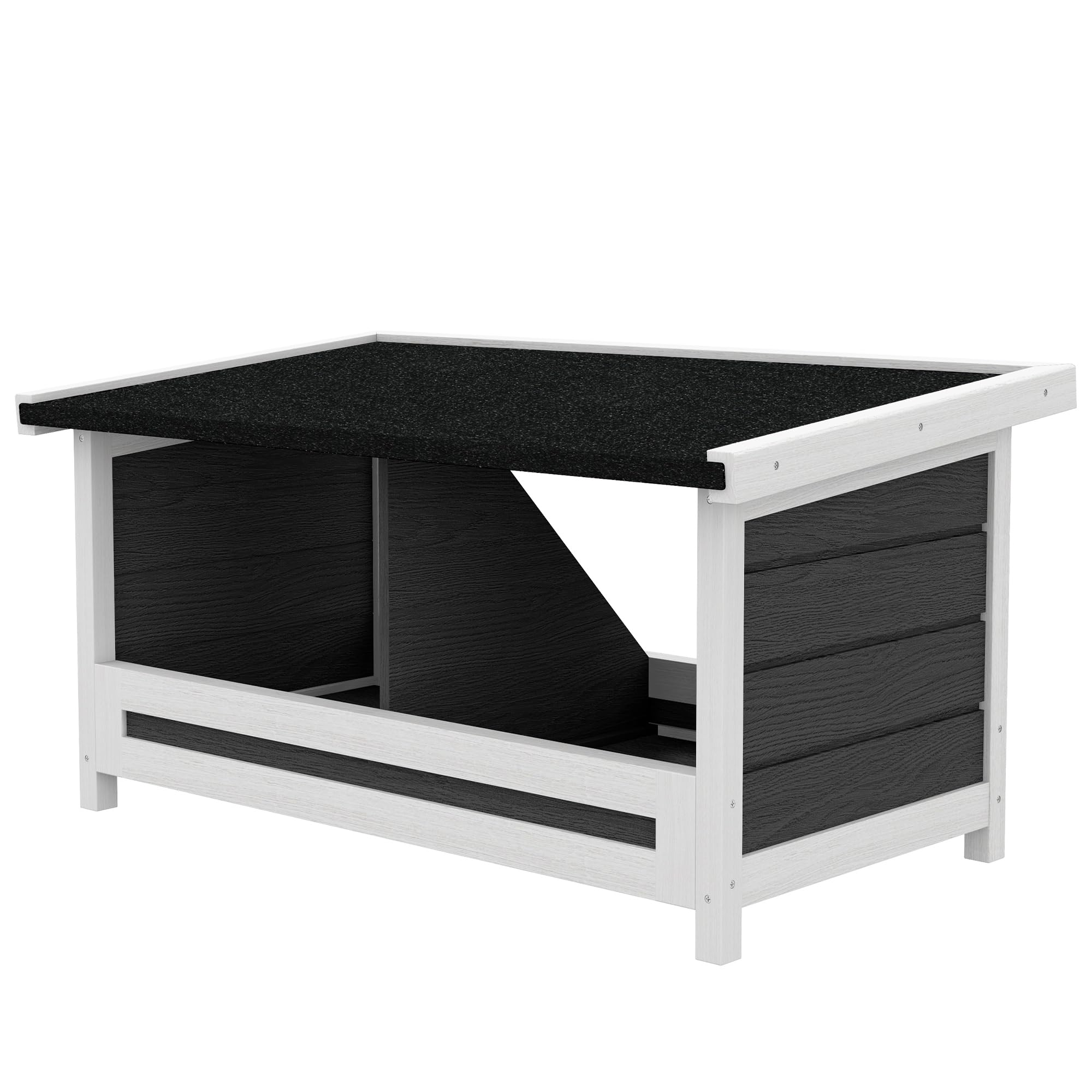 PawHut Ponedero para Gallinas de Madera Caja Nido para 2 Gallinas con 2 Departamentos y Techo Asfáltico para Interior y Exterior Gris