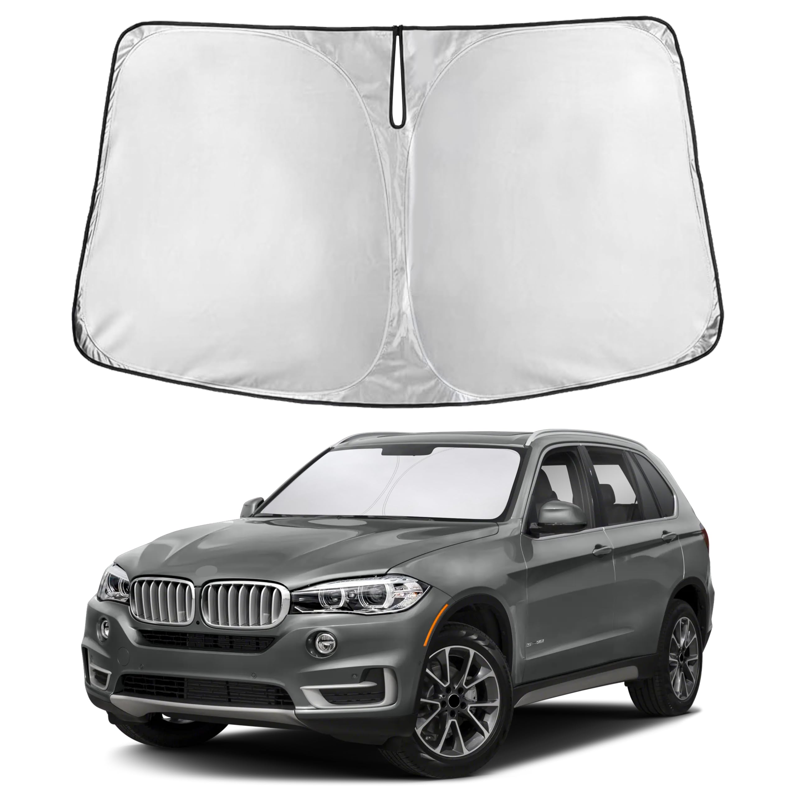Photo 1 of EcoNour Windshield Sunshade Compatible for BMW X5 2014-2016 2017 2018, Sun Visor for Front Windshield & Window Sun Shade Cover, UV Heat Blocker & Protector, Car Accessories