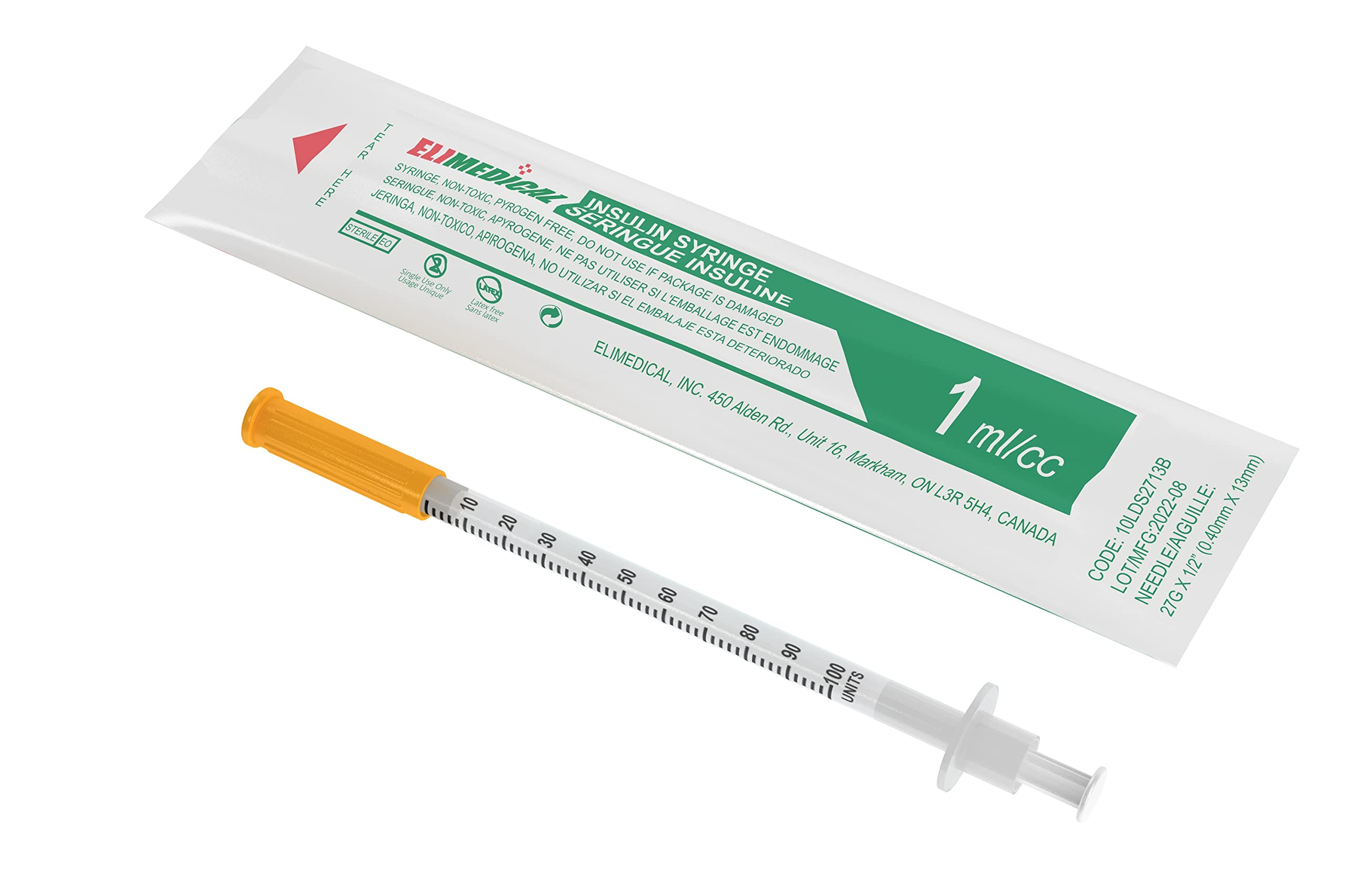 5mL Luer Slip Syringe (No Needle) | Sterile & Individually Wrapped | For Professional, Industrial & Personal Use | 100 Pack | Yalomi