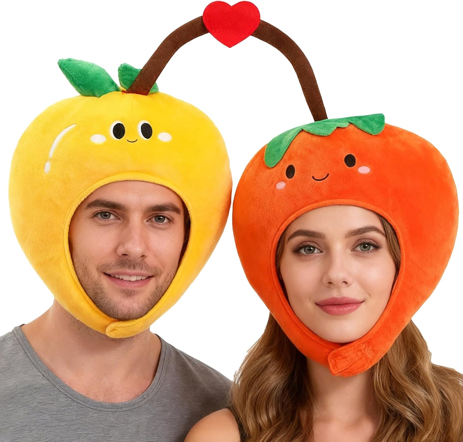 Cherry Hat Red Apple Costume Orange Headgear Fruit Hat Crazy Funny Hats for Party Dress Up