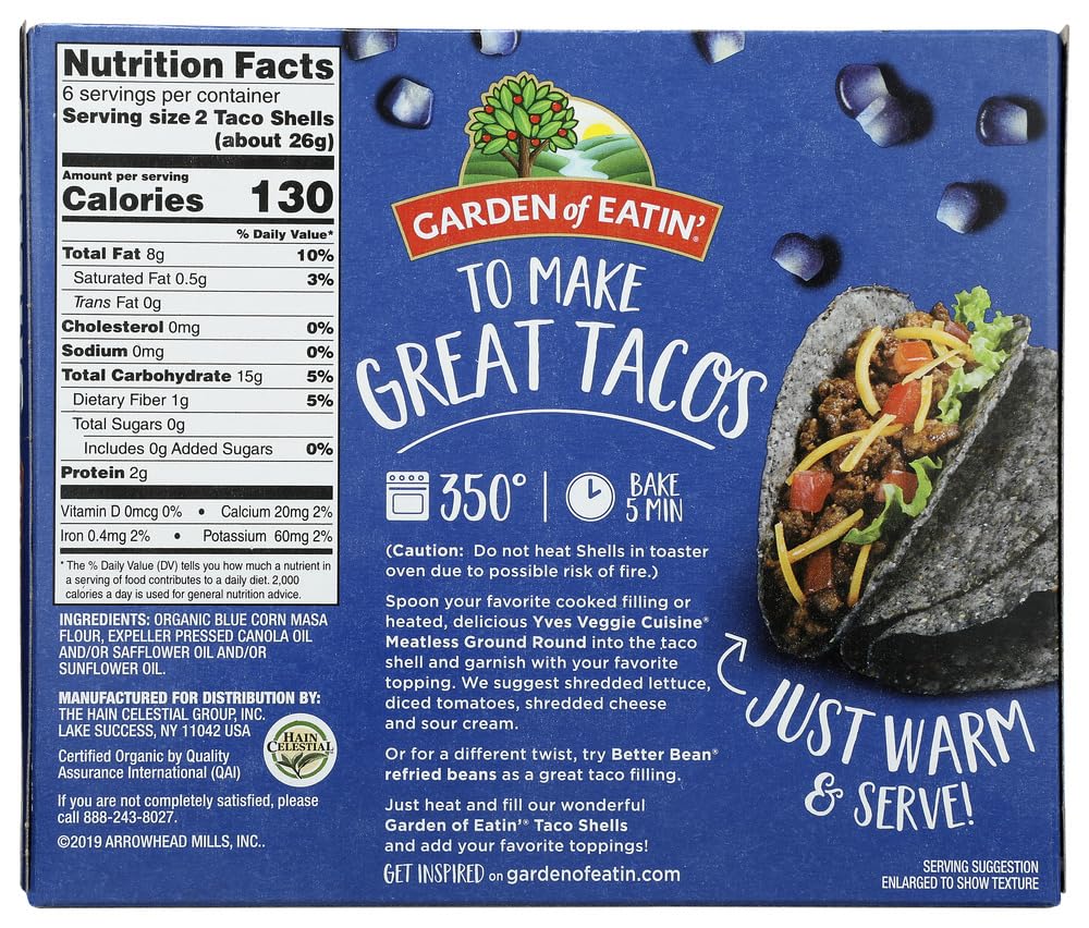 Garden of Eatin' Taco Shells, Blue Corn, 5.5 oz. (Pack of 12)
