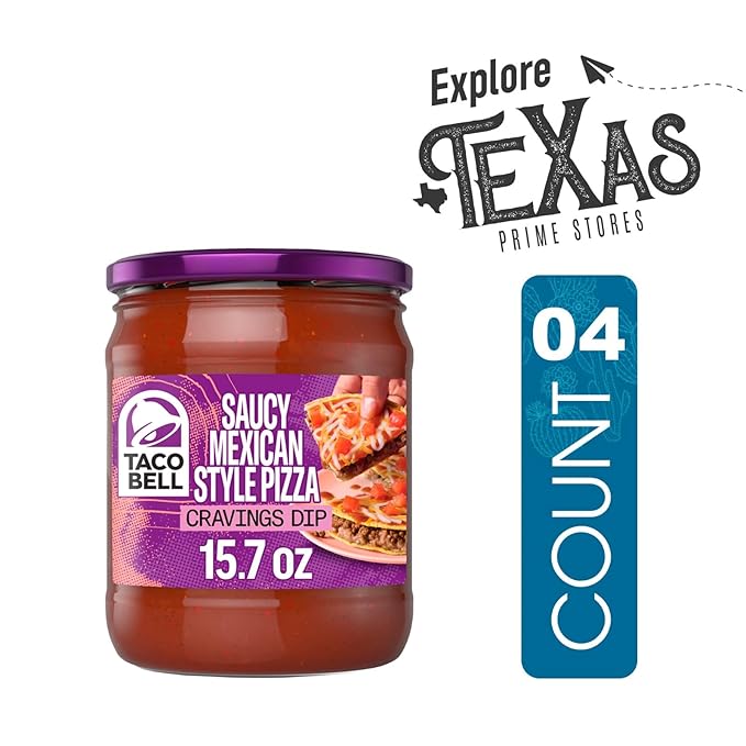 Salsa Taco Bell Cravings Dip, 4 frascos de vidrio 15.7 oz + 1 bowl plástico miniatura 2