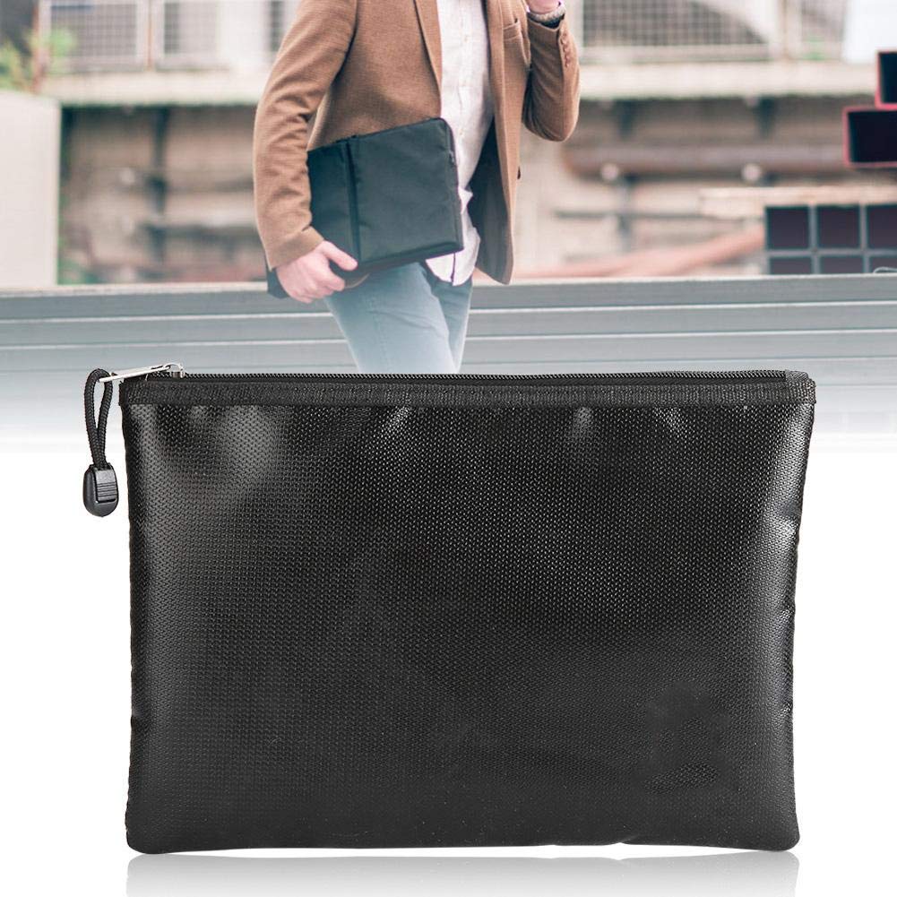 Cafopgrill Fireproof Document Bag, 1000℃ Fireproof Bag, Water Resistant Document Holder, 27cm*16cm Non-Itchy Coated Fireproof Safe Storage for Money, Documents, Jewelry, Passport and Laptop