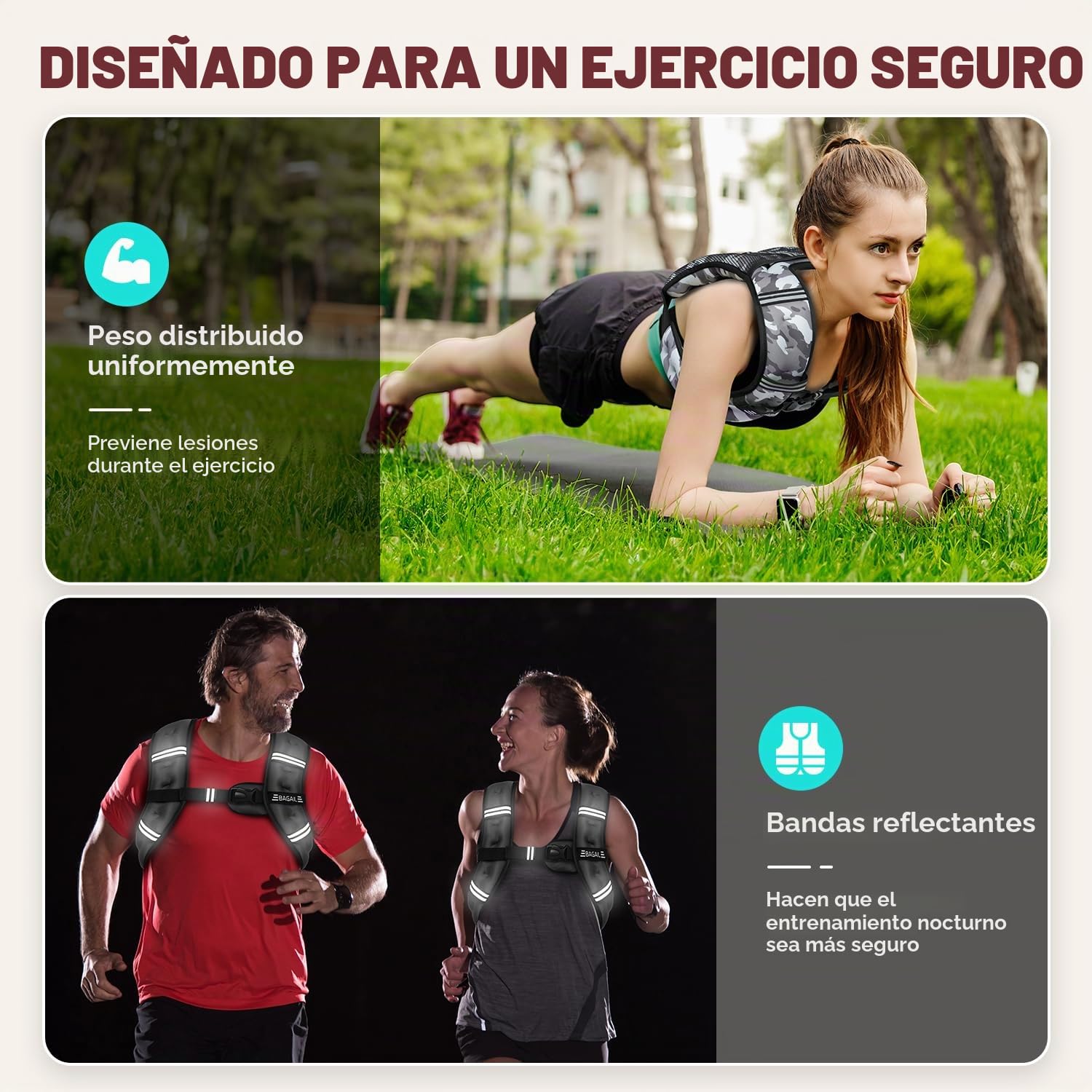 BAGAIL Chaleco con peso para entrenamiento de fuerza, tamaño del busto ajustable, bolsillo práctico, chalecos con peso de arena de hierro, ideal para entrenamientos de gimnasio, entrenamiento de yoga