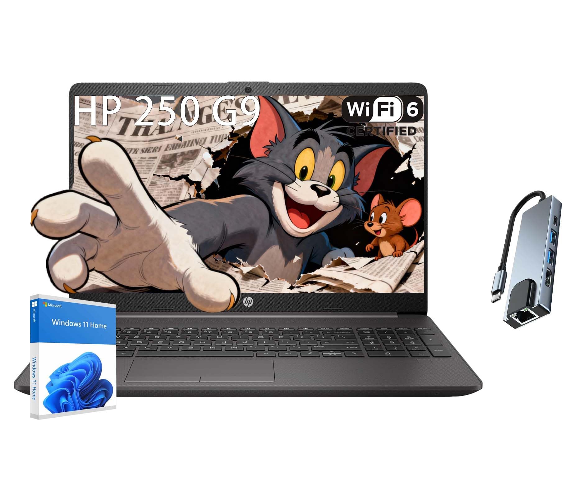 HP Laptop per studenti da 15,6 pollici per apprendimento online, fotocamera HD, Windows 11 Home, IPS, Wi-Fi 6, sottile e leggero, processore Intel dual-core, 16 GB RAM 2 TB SSD - perfetto per lezioni