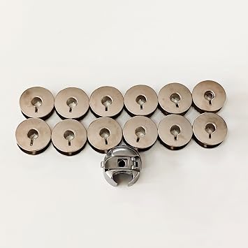 YICBOR Bobbin Case &12PCS BOBBINS #A18370250AB+ #55623S Compatible with Juki TL-2000Qi, TL-2010Q, TL-2200QVP Mini Sewing Machine