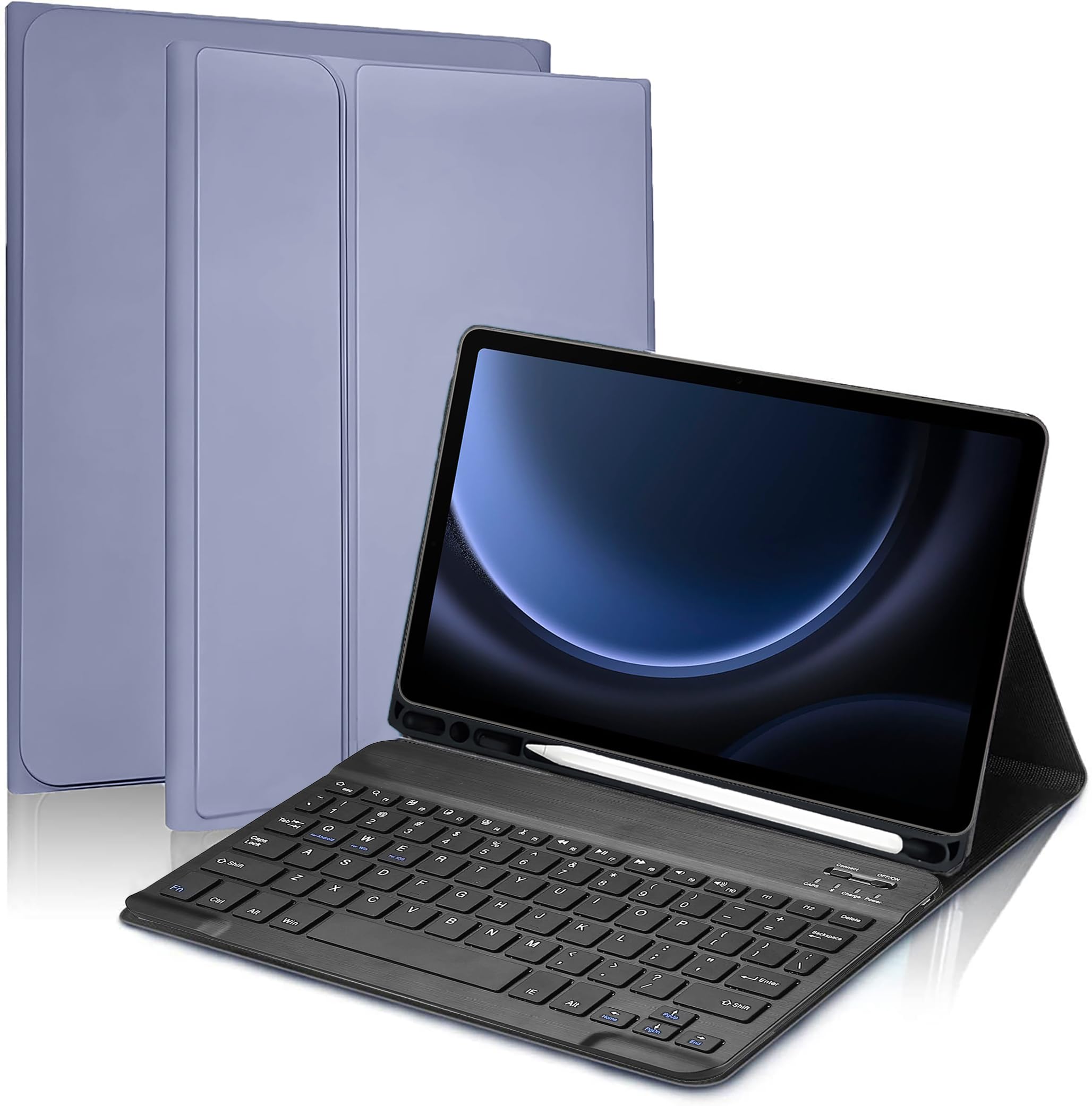 ProElite Keyboard case for Samsung Galaxy Tab S9 FE 10.9 inch/S9 11 inch with S Pen Holder, Magnetic Detachable Wireless Bluetooth Keyboard, Lavender (B0DBHT5D9M) Amazon Price History, Amazon Price Tracker
