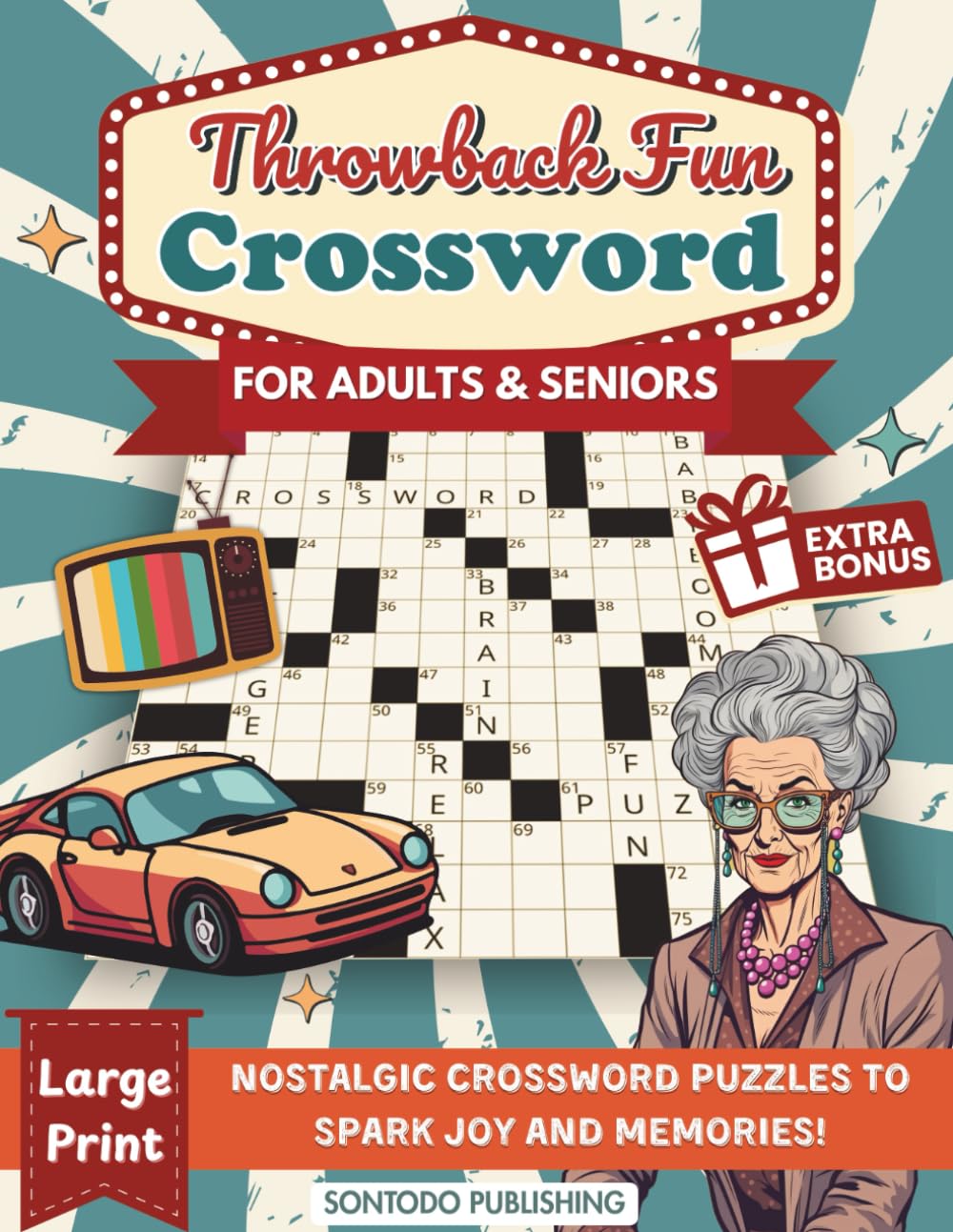 Throwback Fun Crossword Puzzle Books for Adults & Seniors Large Print: Relive Nostalgic Memories from the 1950s-1990s - Easy to Medium Levels Cross Word (Perfect Retro Gift for Baby Boomers)