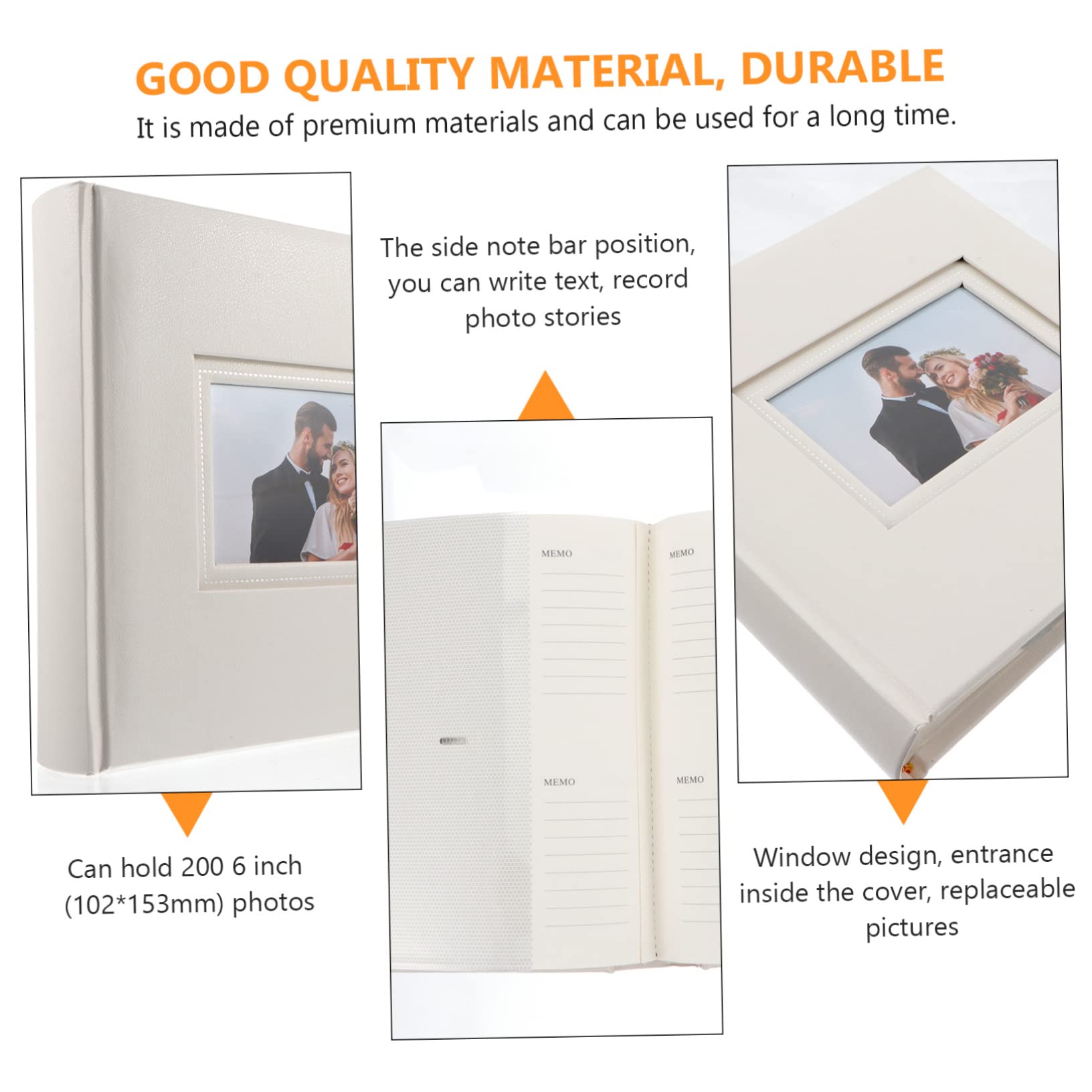 Álbum de Fotos de Bolsillos 200 Ranuras Pp y Papel Blanco | Diseño Elegante, para Guardar Fotos y Postales, Formato 4r y 6 Pulgadas