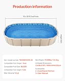 VEVOR 18-Foot-by-33-Foot Oval Pool Liner for Unibead Above Ground Swimming Pools, Standard Gauge, 52inch Wall Height - 7
