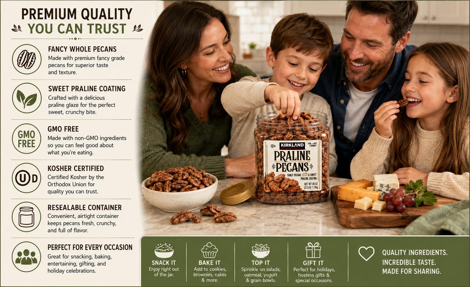 Kirkland Signature Praline Pecans, 40 oz