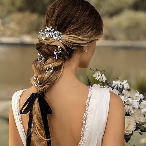 Miniatura 6 de 5 peines para el pelo con diamantes de imitación para bodas, accesorios de cristal para el cabello y piezas para novias, damas de honor, niñas