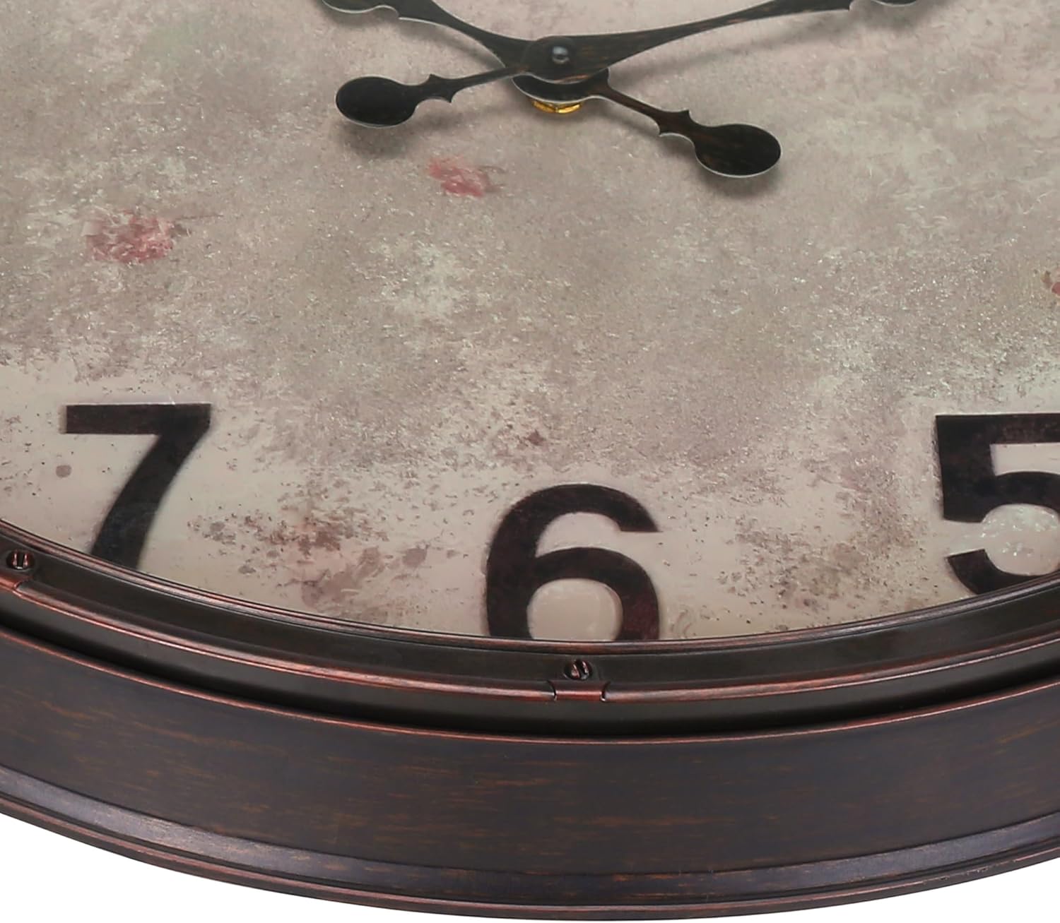 20 Inch Retro Farmhouse Wall Clock, Vintage Silent Non-Ticking, Battery Operated Decorative Clock for Living Room, Kitchen, Bedroom, Office and Home Decor, Dark Brown Arabic Number