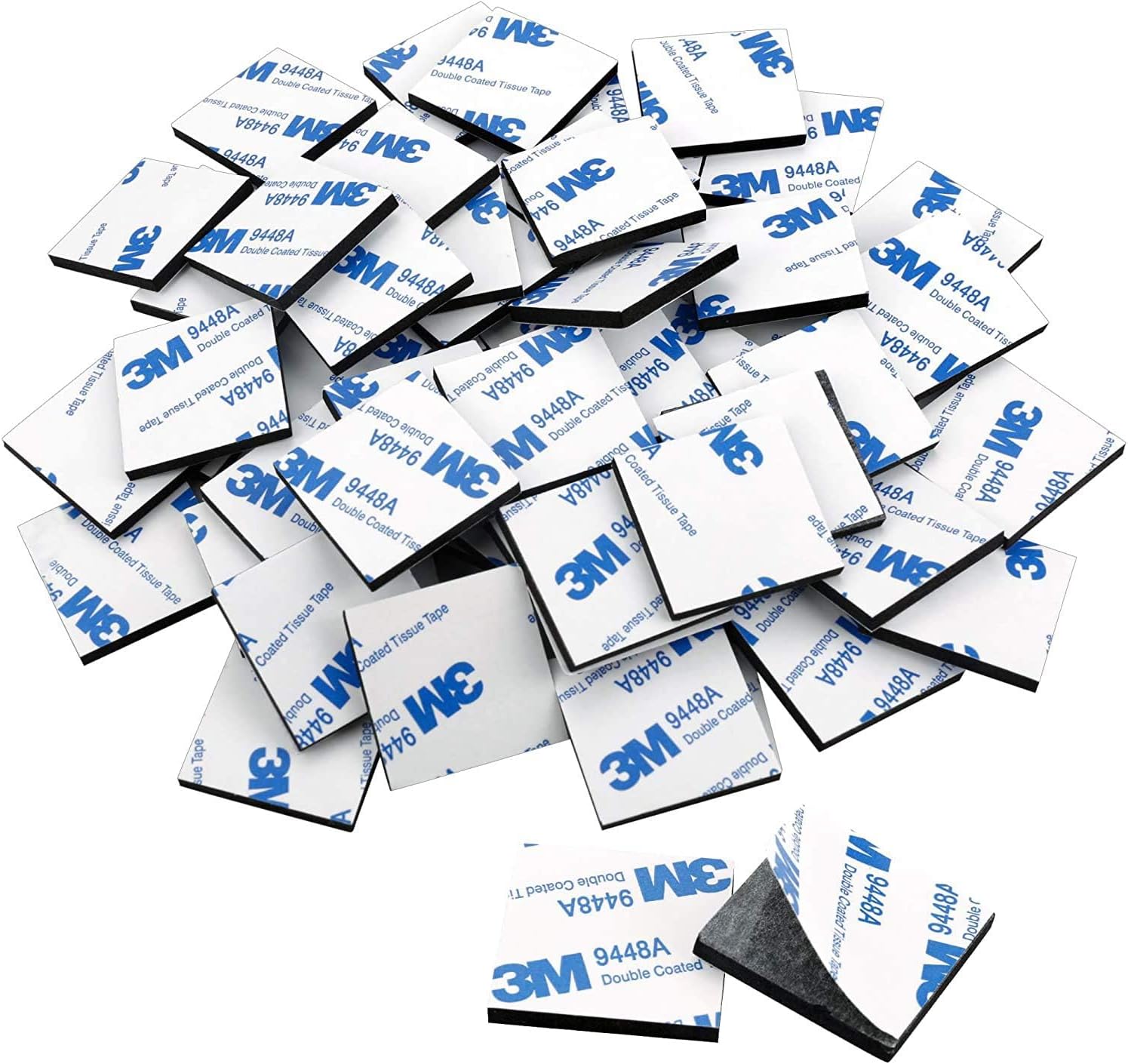 UPINS 120 Pack Square Double Sided Foam Tape Strong Pad Mounting Adhesive Tape (Black), 40 Cm