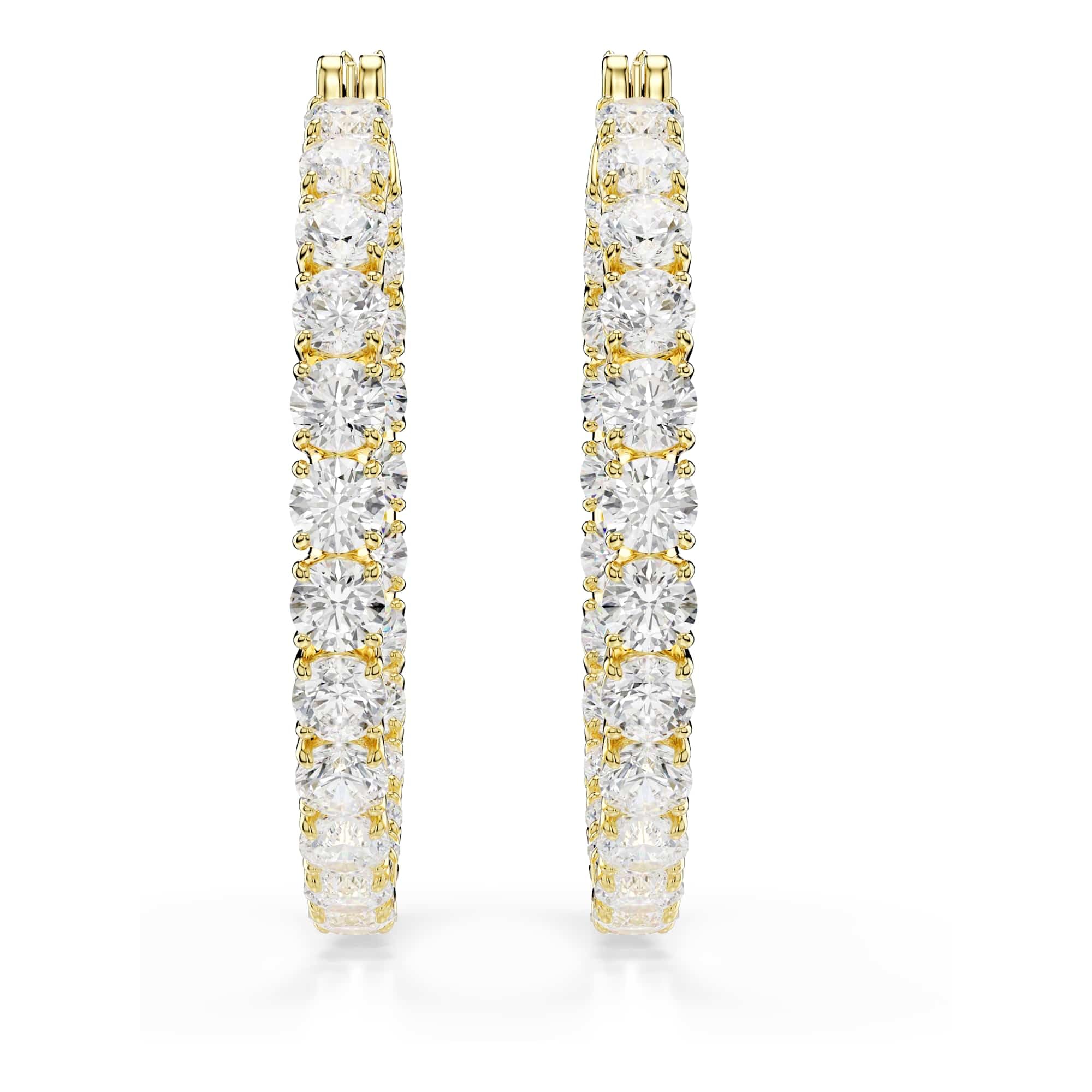 Image secondaire de Boucles d'oreilles créoles Swarovski Matrix en cristal blanc