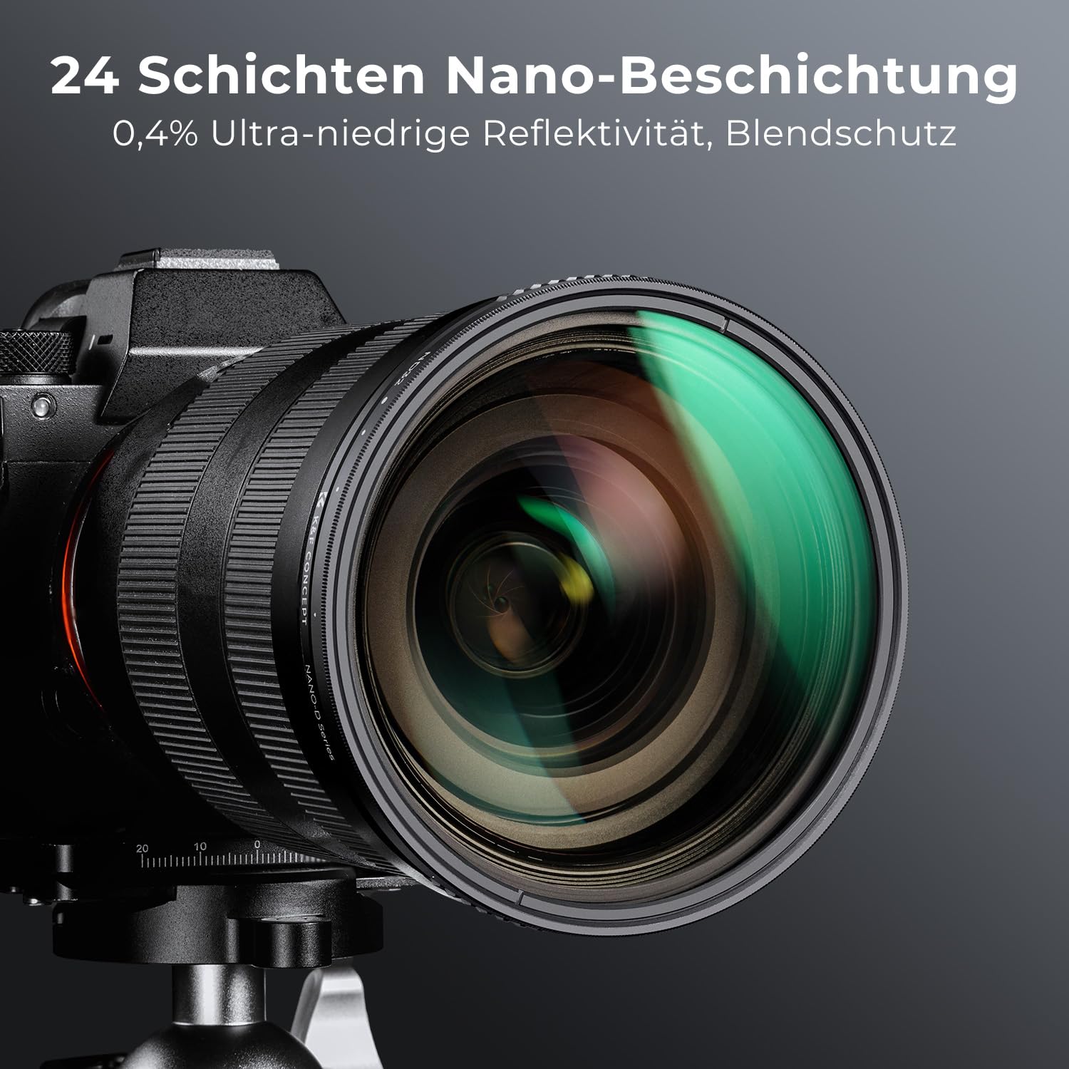 K&F CONCEPT Variabler ND Filter 82mm ND2-ND320 Graufilter(1-5 Blenden)