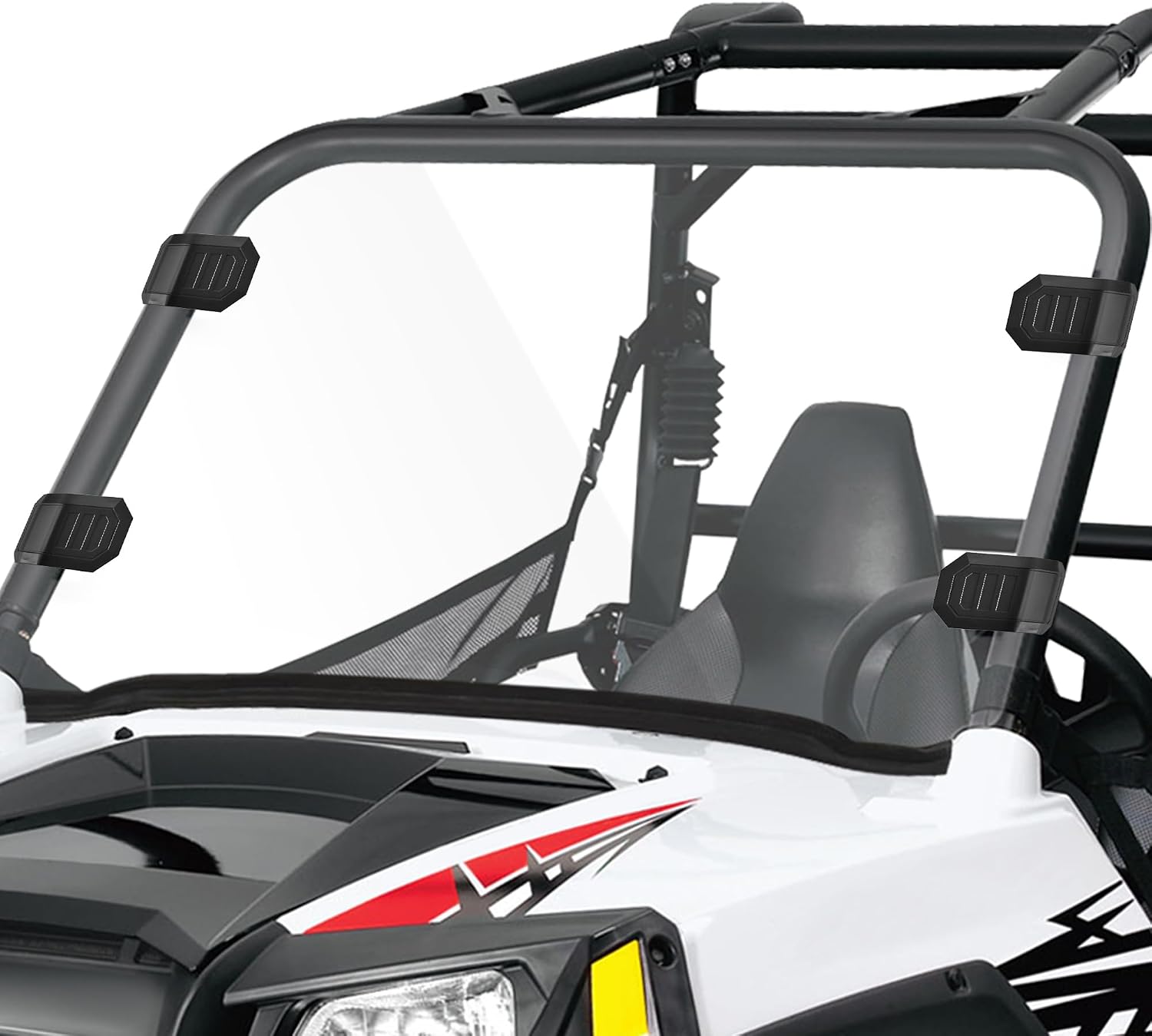 UTV Windshield Adjustable Mounting Clamp Kit Windshield Fixed Clamps Straps Compatible with Polaris Ranger RZR, Commander Defender X3 Maverick, Yamaha YXZ Viking Rhino, Kawasaki Mule Windshield Parts | Fixed Clamps Straps, Compatible with Commander, Defender X3, Maverick, Yamaha YXZ, Viking, Rhino, Kawasaki Mule
