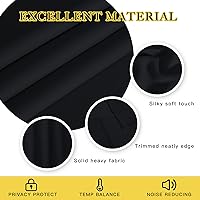 Vista 5 de NICETOWN Blackout Black Curtain for Bedroom - Blackout Thermal Insulated Window Treatment Solid Grommet Room Darkening Soundproof for Bedroom/Boys