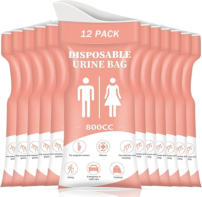 DIBBATU Disposable Urinal Bag, 800ML Emergency Urine Bag, Unisex Urinal