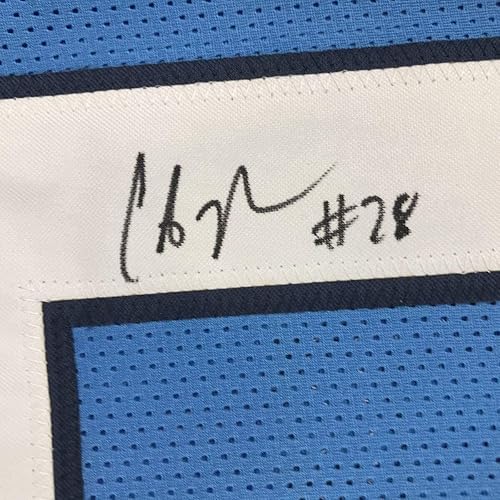 Miniatura 3 de AutographedSigned Chris Johnson Tennessee Powder Blue Football Jersey JSA COA
