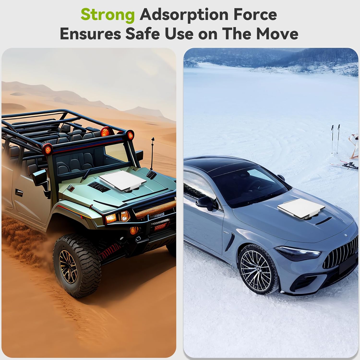 Starlink Mini Car Roof Mount, Starlink Mini Flat Mount Kit, Magnetic Quick Release Starlink Mini Mounting Kit for RVs, Vans, Boat, Yachts (Aluminum Alloy)