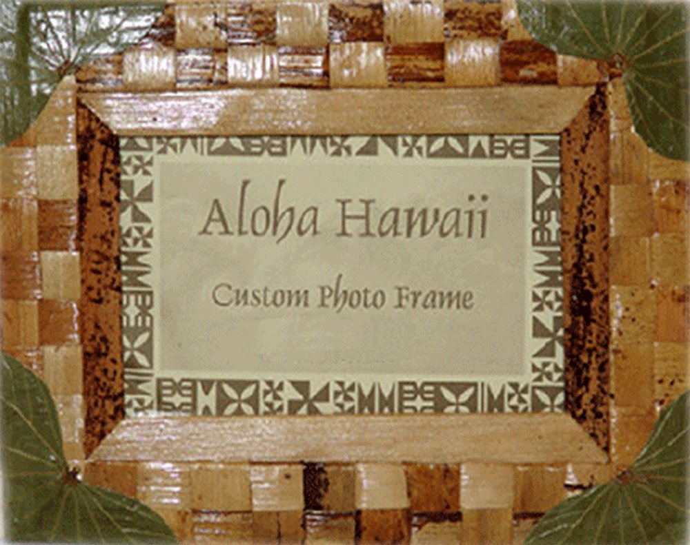 Alii of Hawaii Sea Grape & Woven Banana Picture Frame (3"x5")