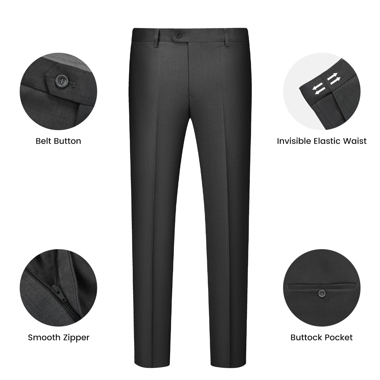 Trajes para Hombre de 3 Piezas Slim Fit Elegantes Negocio Boda Traje Blazer Chalecos Pantalones