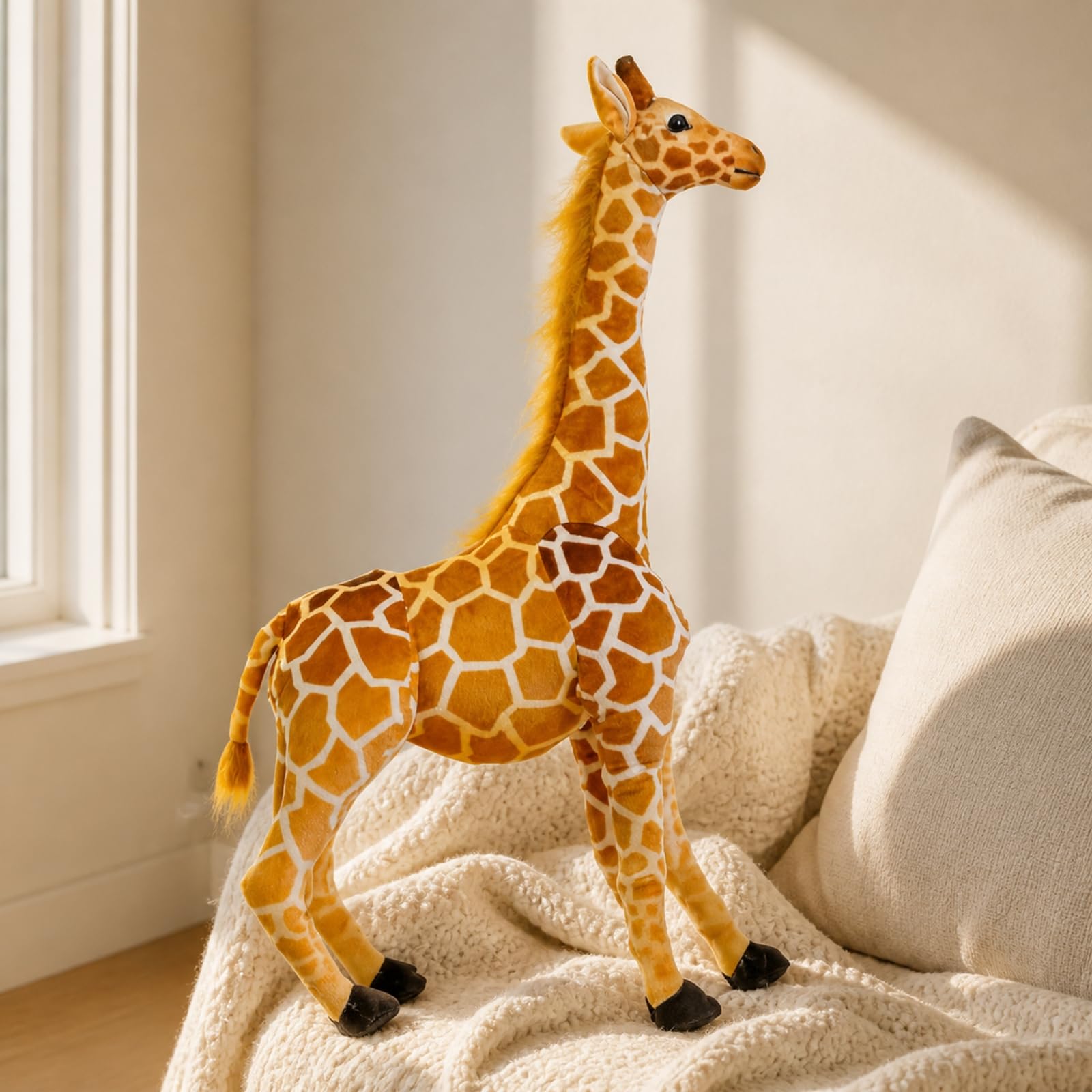 Pupazzo a Forma di Giraffa Morbido, Giraffa, 80 Cm, 0,6 kg