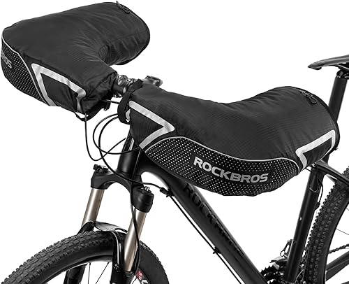ROCKBROS Manoplas de manillar de bicicleta Invierno clima frío extremo montaña viajero MTB Fat Bike Bar Covers Ciclista Pogies Mitten