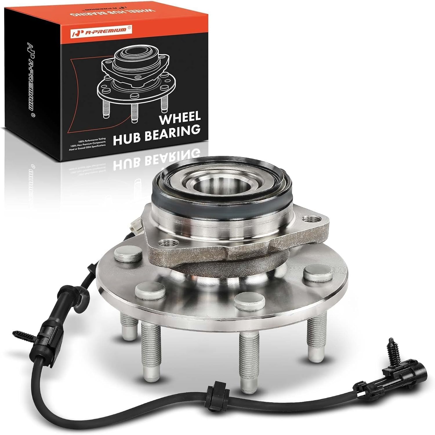 A-Premium Front Wheel Bearing and Hub Assembly with ABS & 6-Lug Compatible with AWD/4WD Chevy GMC Cadillac - 1999-2007 - Silverado 1500 Sierra Avalanche Suburban Yukon XL 1500 Escalade ESV EXT 1Pc For Front Left or Right Wheel