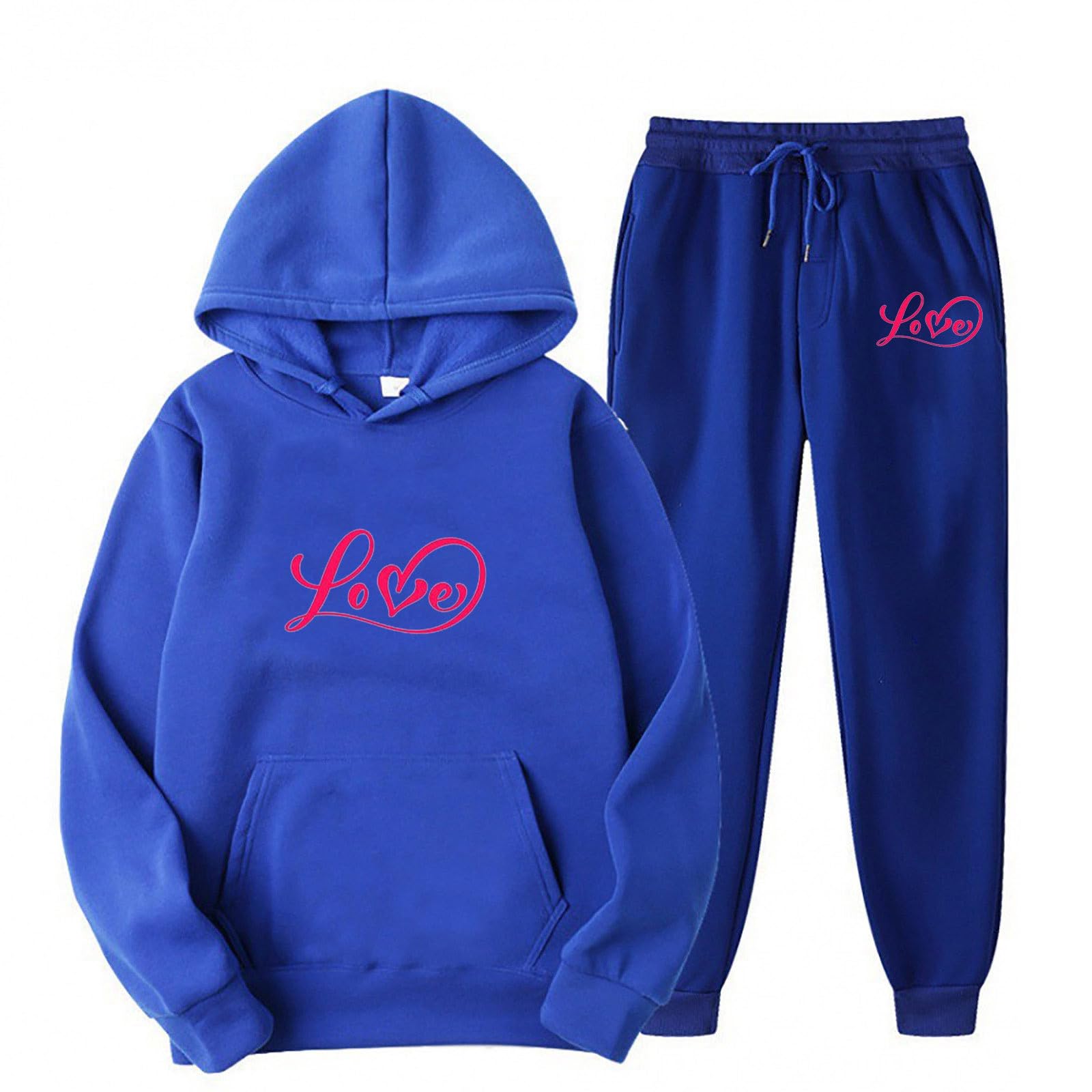 Femmes Mode Solide décontracté à Manches Longues à Capuche Manteau Sweatershirt Pantalons Longs Costume