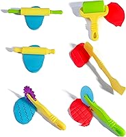 Vista 8 de Juego de herramientas de masa para niños de 6 piezas, accesorios coloridos y seguros para modelar para manos pequeñas