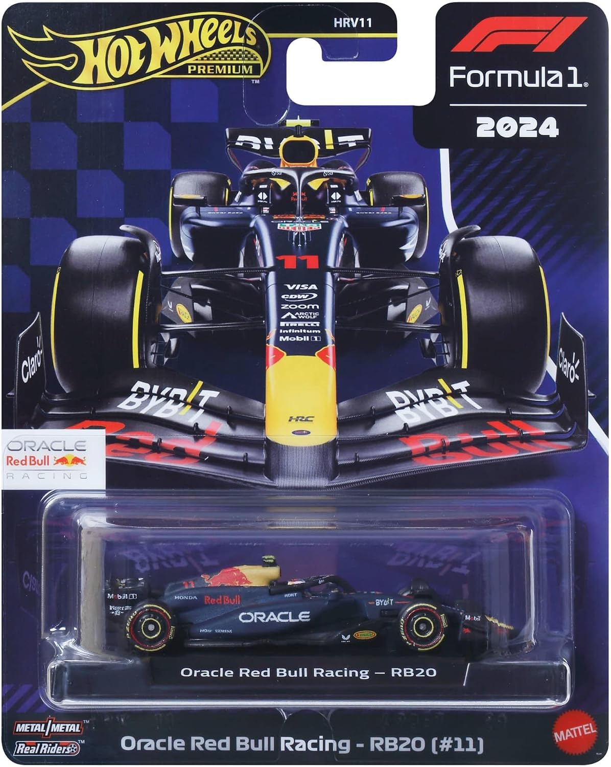 Hot Wheels Premium Fórmula 1 de Coleção Escala 1:64 Miniatura Die-Cast Oracle Red Bull Racing RB20 (Sergio Perez)
