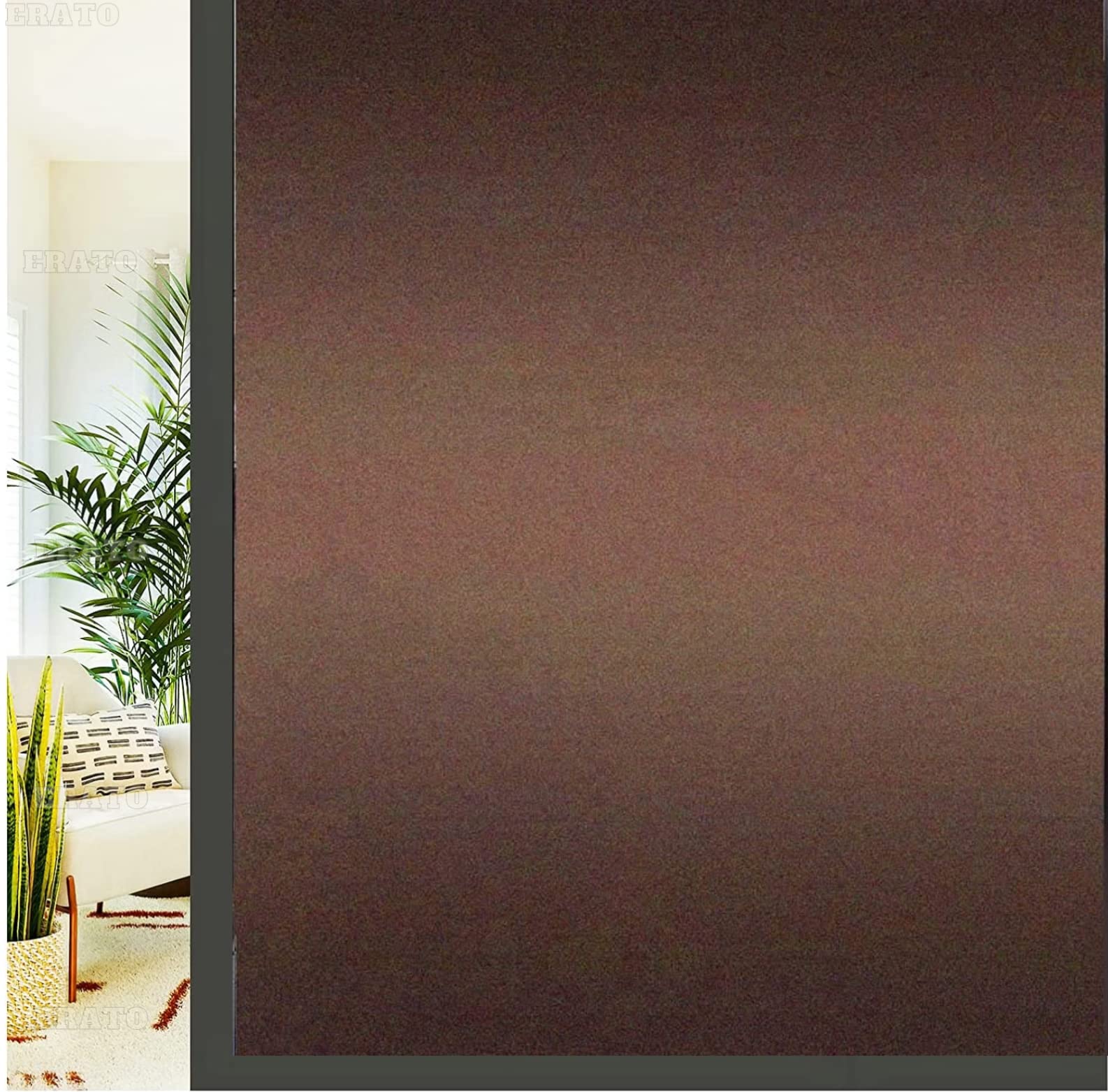 erato™ frosted glass door window film static cling privacy frosted film office,home, decor (brown frosted 09, 24x48)