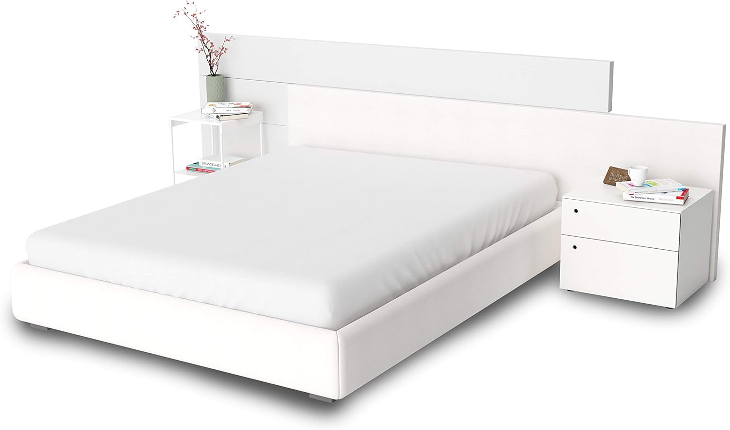 100% Cotton Percale Sheets Twin Size, White, 1 Deep Pocket Fitted Sheet Crisp and Cool Strong Bed Linen : Home & Kitchen