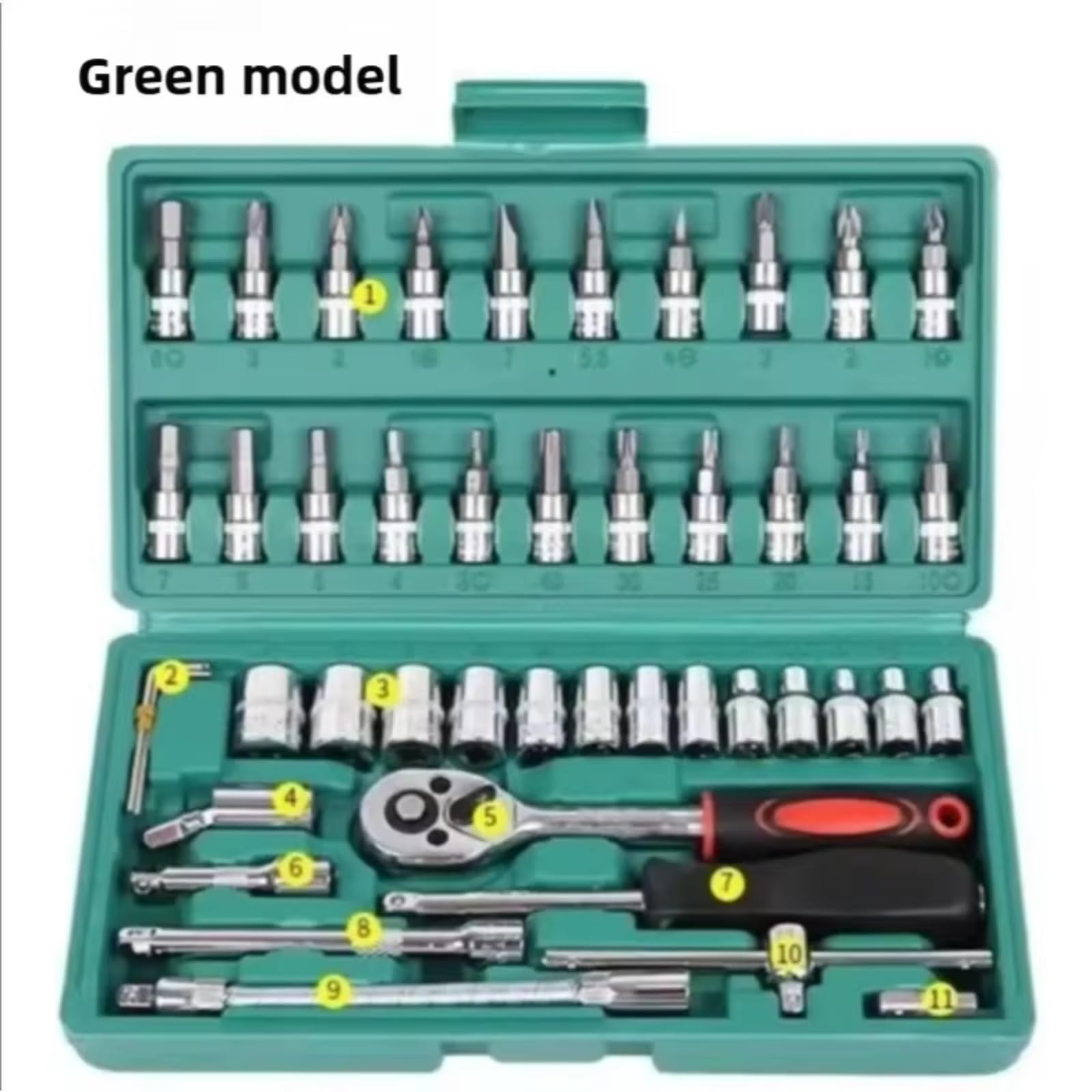 Maletín herramientas multiusos Juego Llaves Tubo 46 Piezas Juego Protección Automática Para Motocicleta Y Coche Juego Combinación Herramientas El Hogar Herramienta Reparación Automóviles