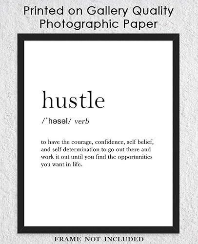 Miniatura 5 de Buzz Unplugged Hustle Definition Frases positivas póster inspirador, motivacional y de afirmación para decoración de pared, para oficina, aula, sala