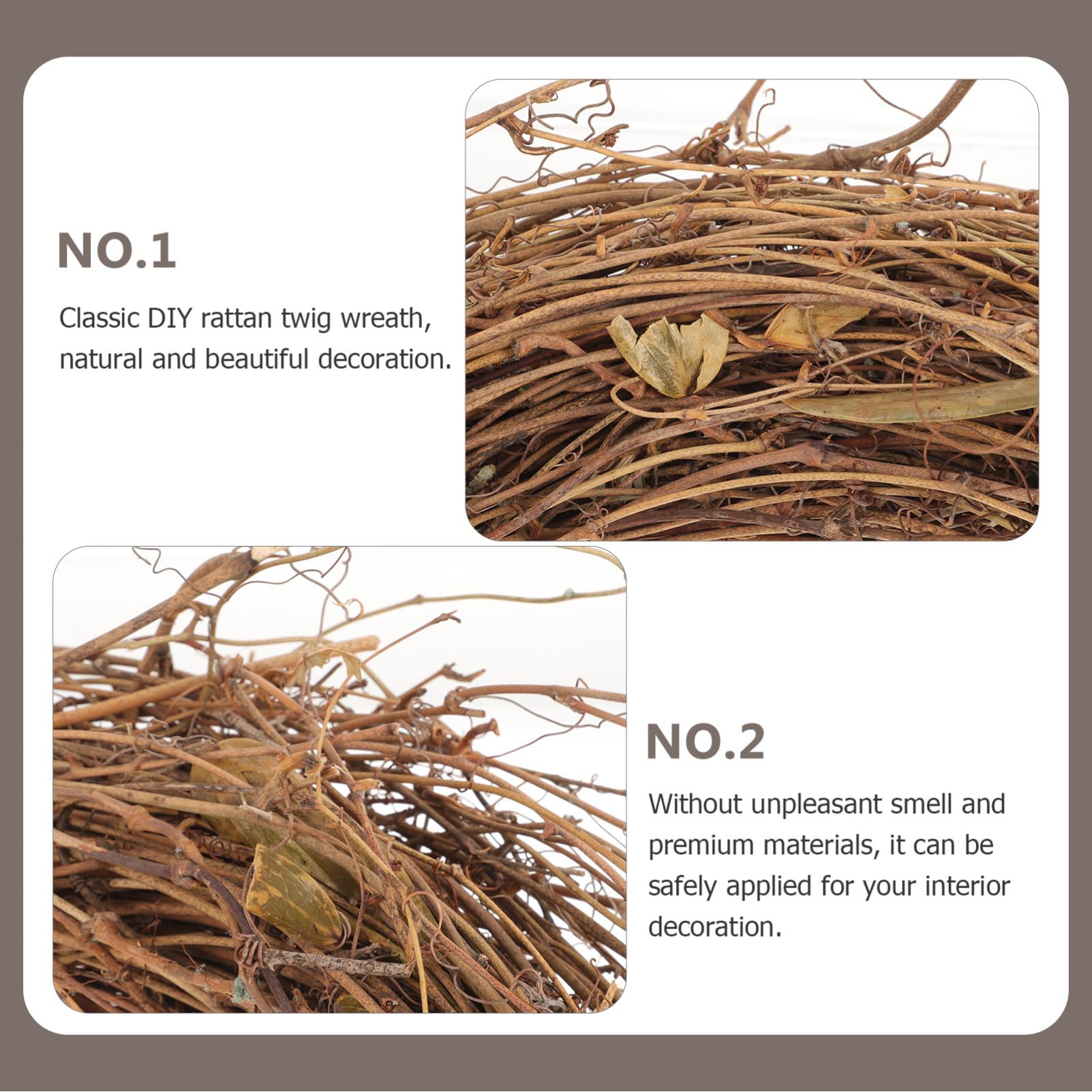 Anneome Rattan per Ghirlanda Fai da Te per Decorazioni Naturali e Eleganti Utilizzabile in Casa Giardino Cortile e Portico Materiale Odori Sgradevoli per Creare un Atmosfera Accogliente