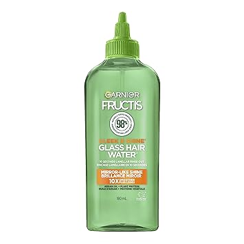 Garnier Fructis Sleek & Shine Glass Hair Water, 10 Seconds Lamellar Rinse Out, Argan Oil, 6.0 Fl Oz, 1 Count Packaging May Vary