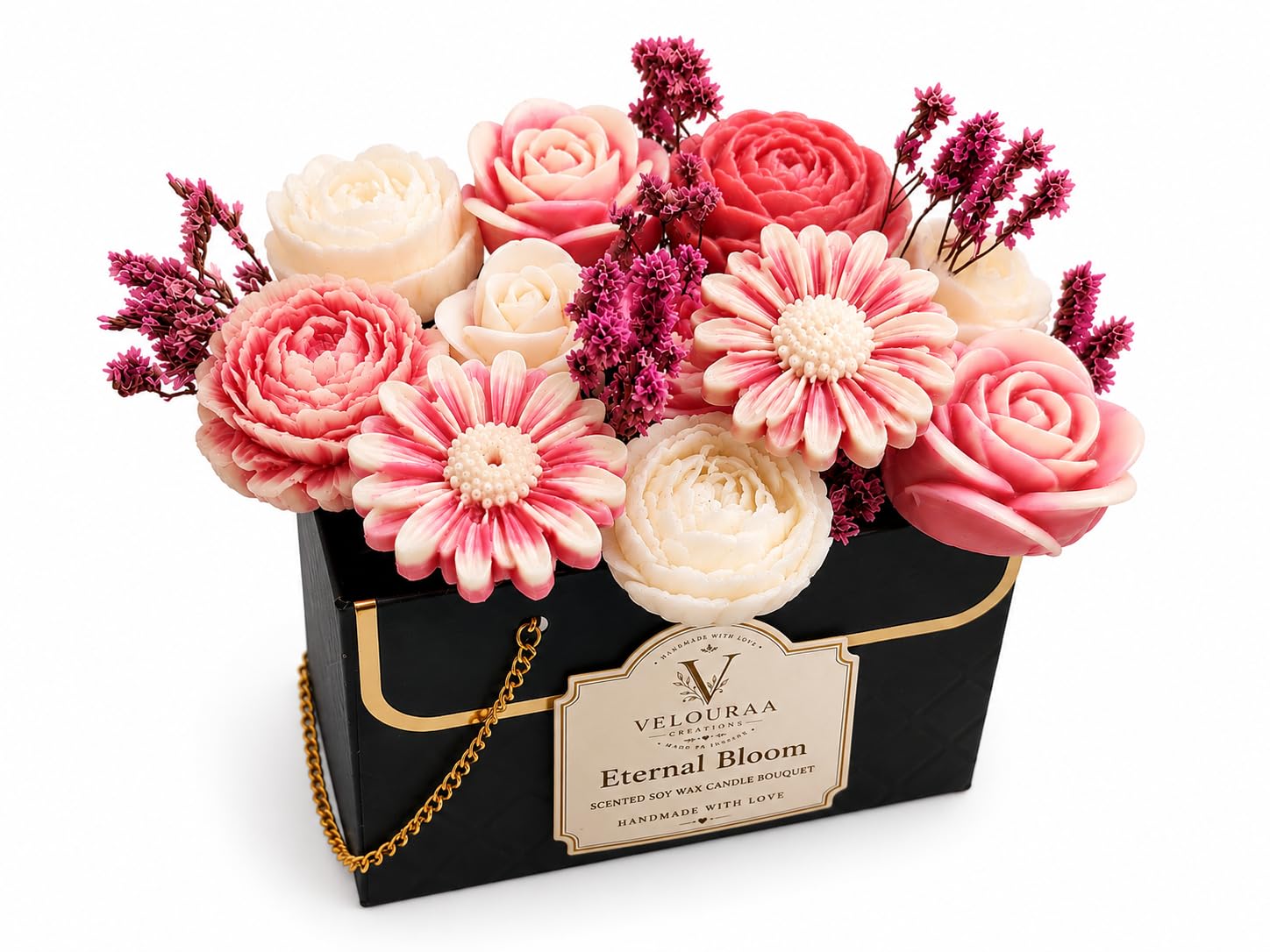 Scented Soy Wax Candle Bouquet Gift Box | Handmade Floral Candle Arrangement | Luxury Home Decor & Aromatherapy Candle | Premium Gift for Women, Birthday, Anniversary, Housewarming-image-40