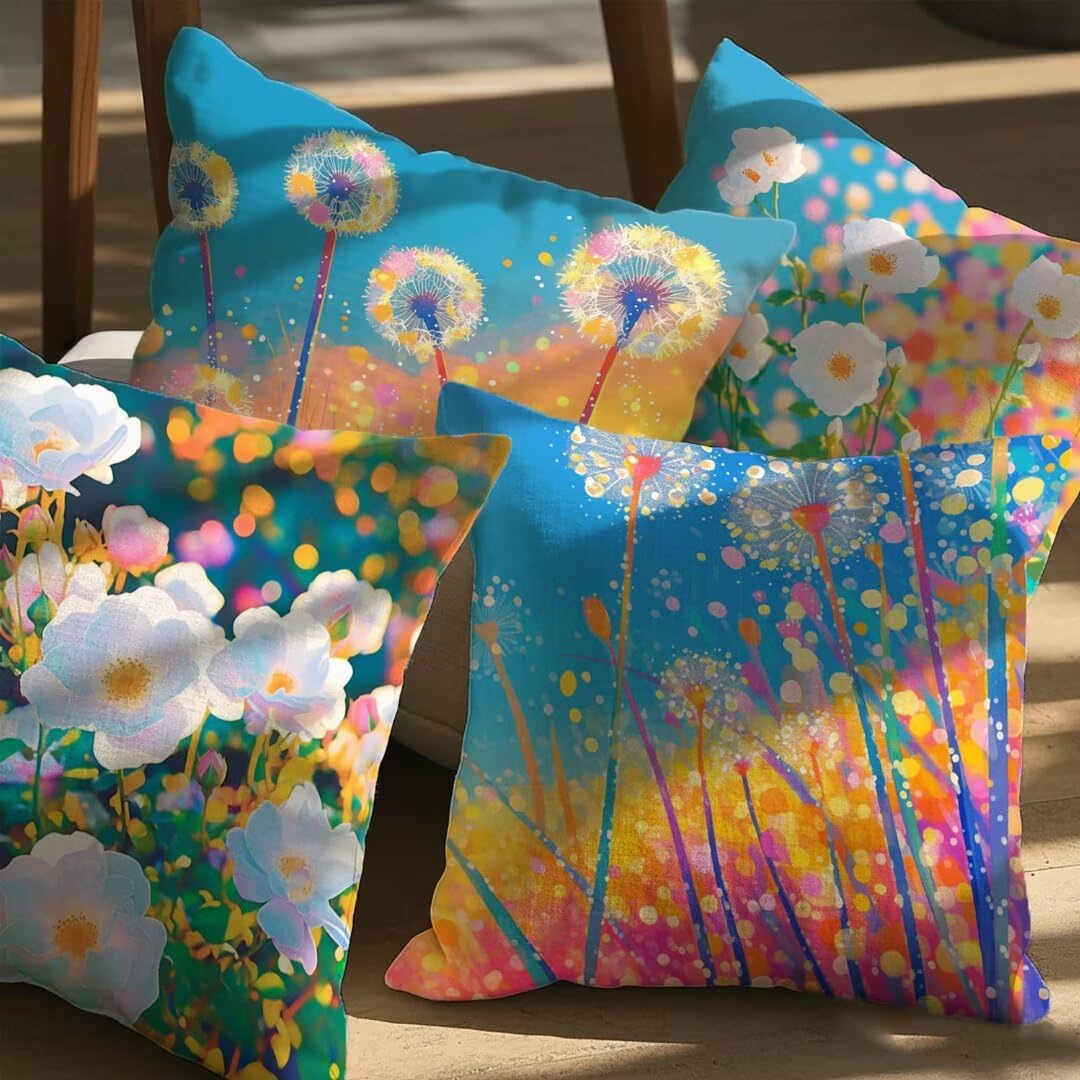 Housse de canapé blanc 60x60 pour un salon cocooning et une chambre parentale élégante fleurie