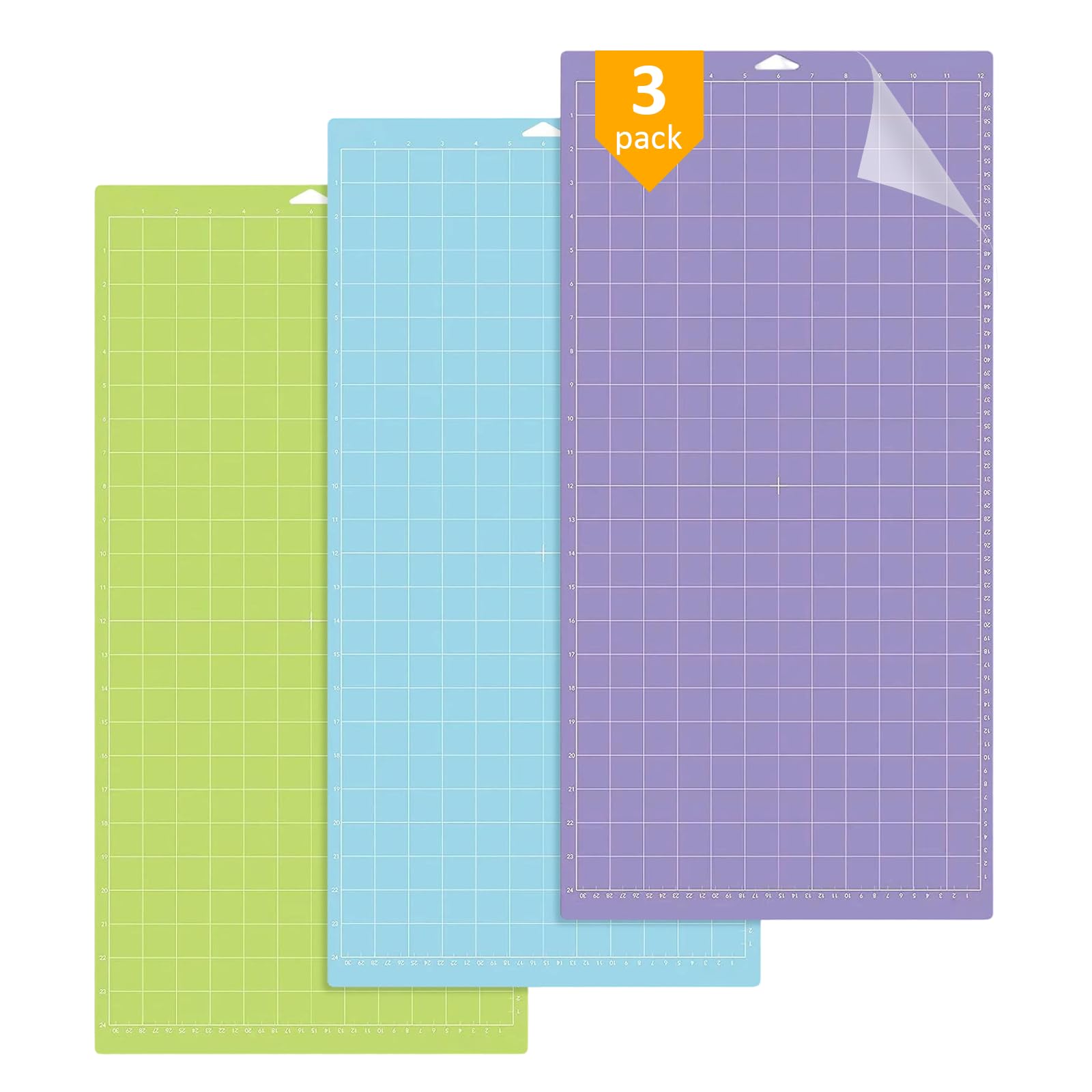 Ecraft - Set 3 Tappetini Da Taglio Per Cricut Explore/Air/Maker - StrongGrip, StandardGrip, LightGrip, 305x610 Mm