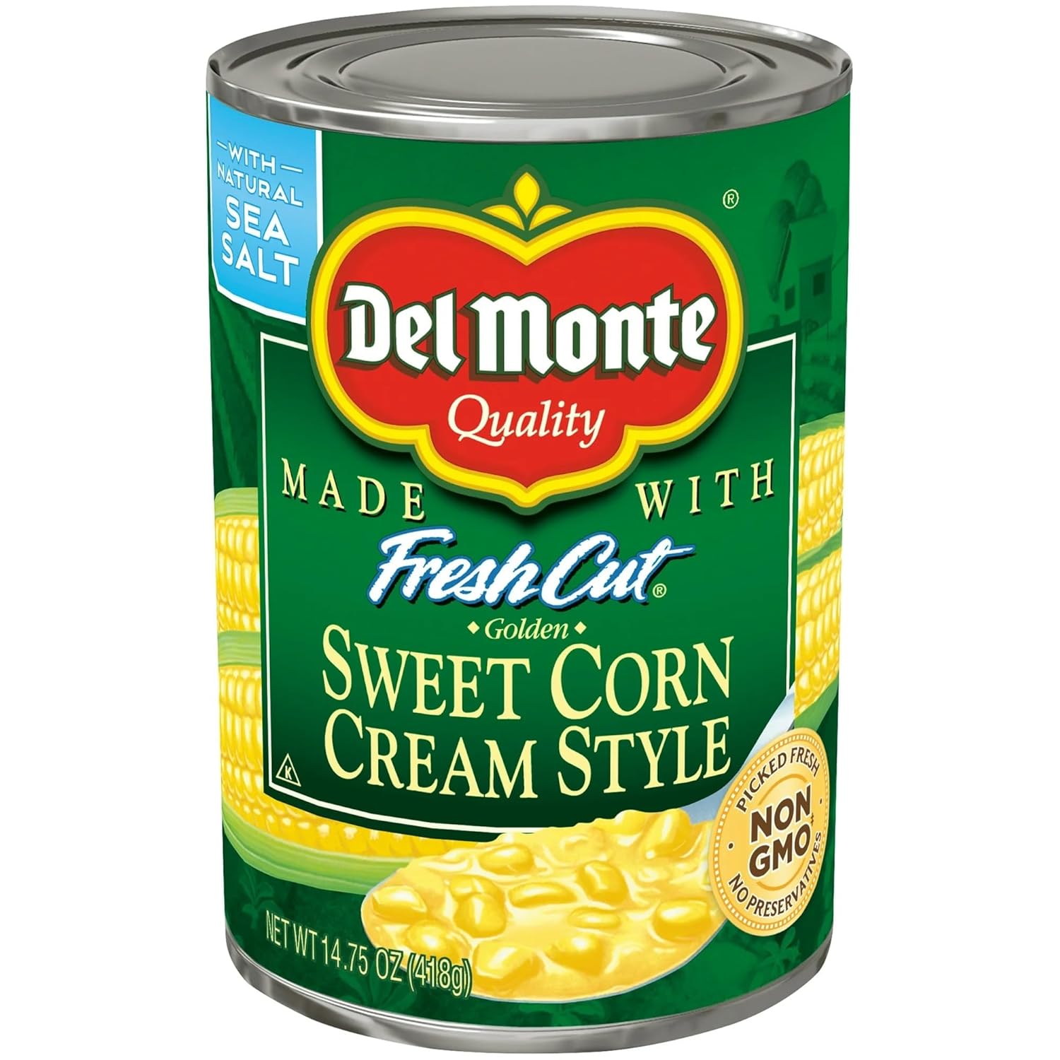 Del Monte Sweet Corn Cream Style, 14.75 oz Cans (Pack of 6) - Top-Ranked Canned Corn Bulk Pack