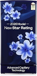 Godrej 180L 1Star Advanced Capillary Technology| Jumbo Vegetable Tray| Wired Shelves| 2.25L Bottle Space| Wide Shelf Space| Direct Cool Single Door Refrigerator (RD EDGE 205AN WRF PP BL, Pep Blue)