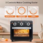 Air Frier Grille-pain Oven Combo 10QT, 3-Layer Cuisson Air Four à fryer avec fenêtre visible, Aérographes à comptoir avec 3 Contrôle du genou, cuisiniers 6 tranches de pain à la fois, Idéal pour la petite cuisine