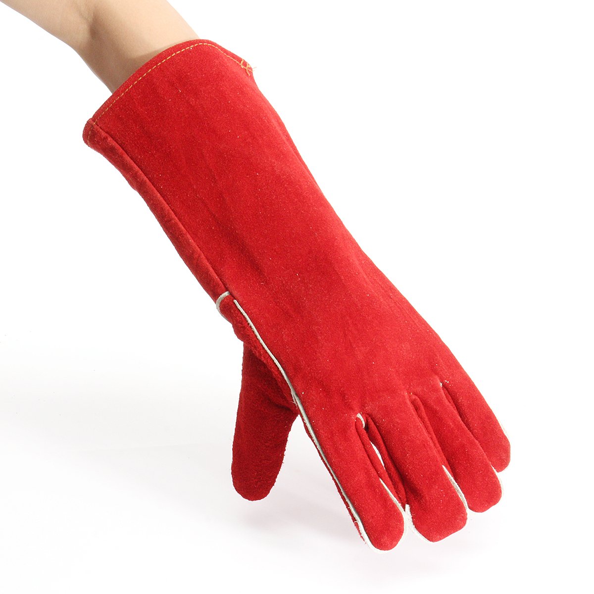 MJJEsports Woodburner Guantes Soldadores De Largo Forrados Guanteletes Fuego Protección De La Estufa De Alta Temperatura Guantes De Soldadura