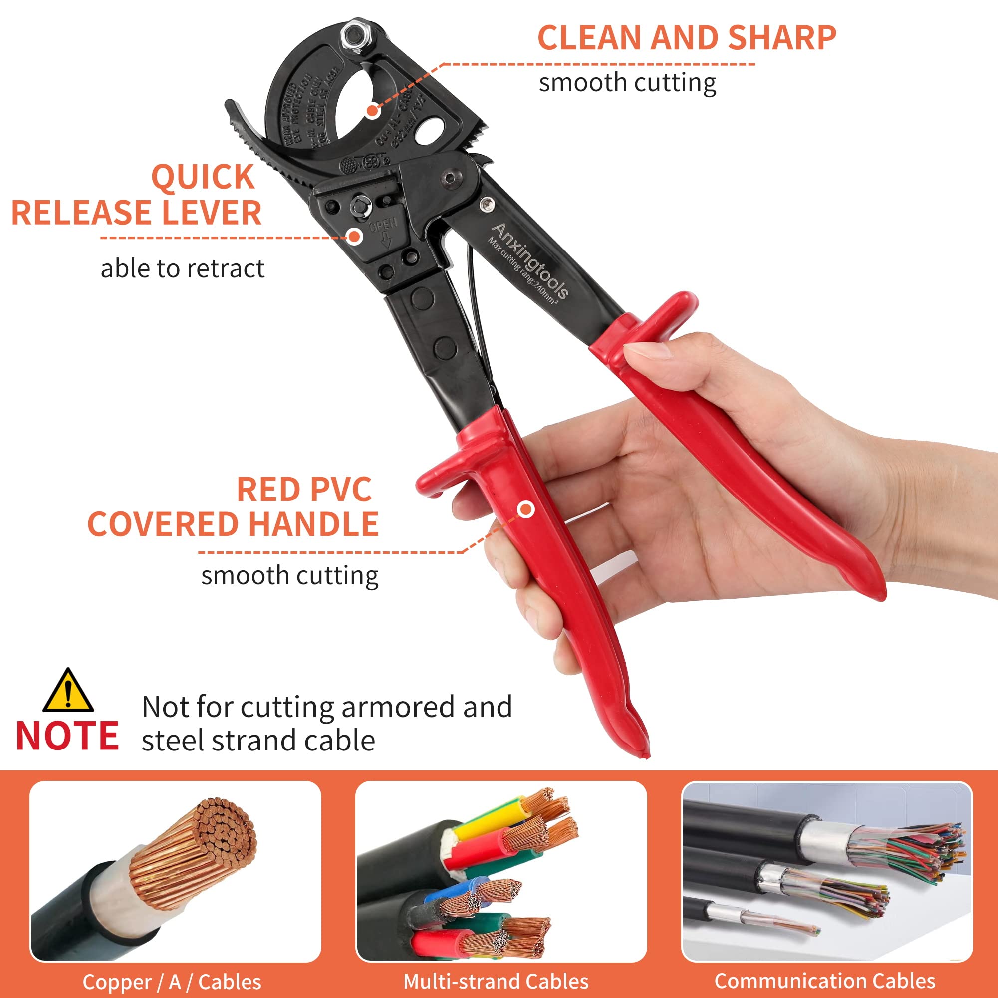 Ratcheting Cable Cutters Ratcheting Cable Cutter Tool For Copper ...