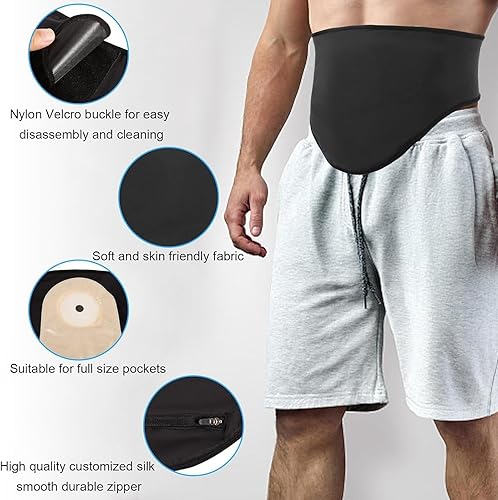 Miniatura 4 de Paquete de 2 cinturones de ostomía, funda para bolsa de ostomía, suministros de ostomía con bolsas de colostomía, paquete de 20 unidades, botella de