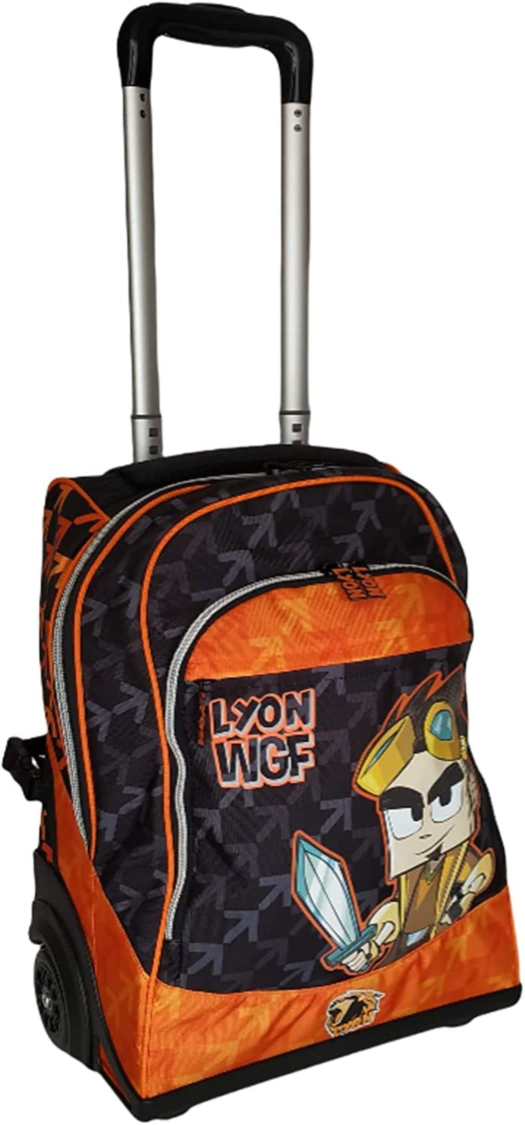 Trolley Schulrucksack Lyon Gamer Schultasche + Schlüsselanhänger Pfeife + Gratis Farbstift