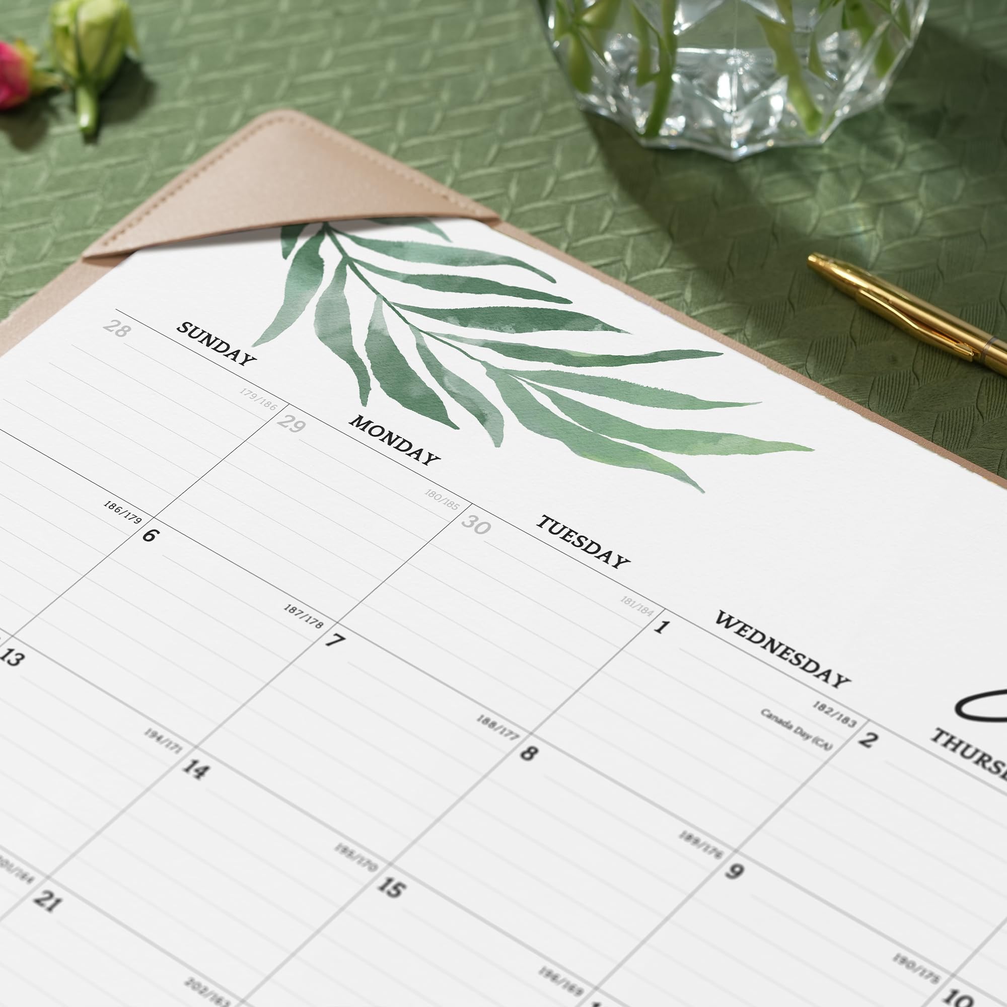 Cabbrix Schreibtischkalender 2026-2027 mit Schreibtischmatte, 18 Monate großer Kalender Januar 2026 - Juni 2027, 53,3 x 16-1/5,1 cm, großer Schreibtisch-Schreibkalender für Zuhause, Schule und Büro